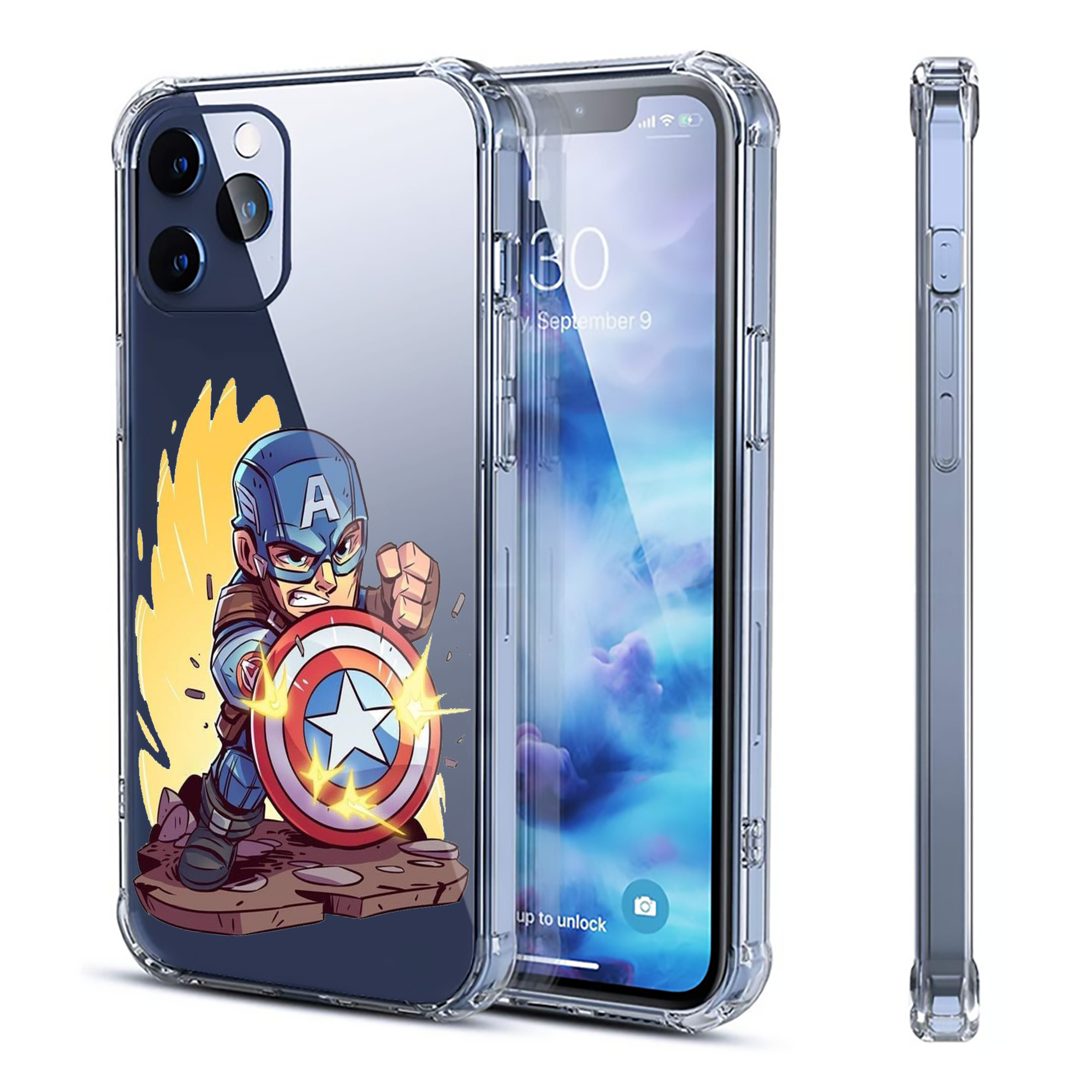（画像用） アベンジャーズ The Avengers 【iPhone 12シリーズ対応】透明スマホケース（クリアソフトケース）